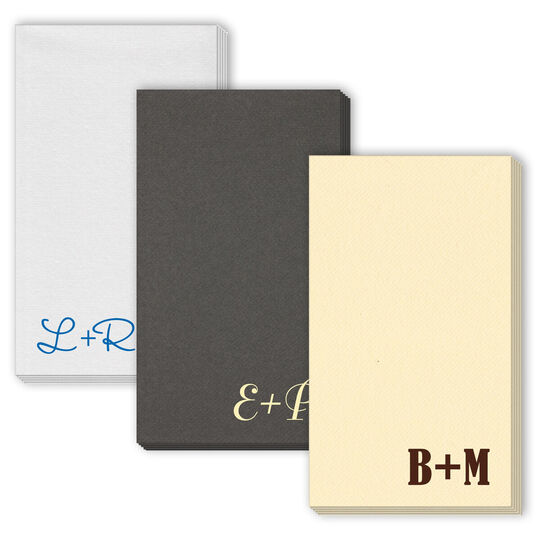 Large Initials Linen Like Guest Towels